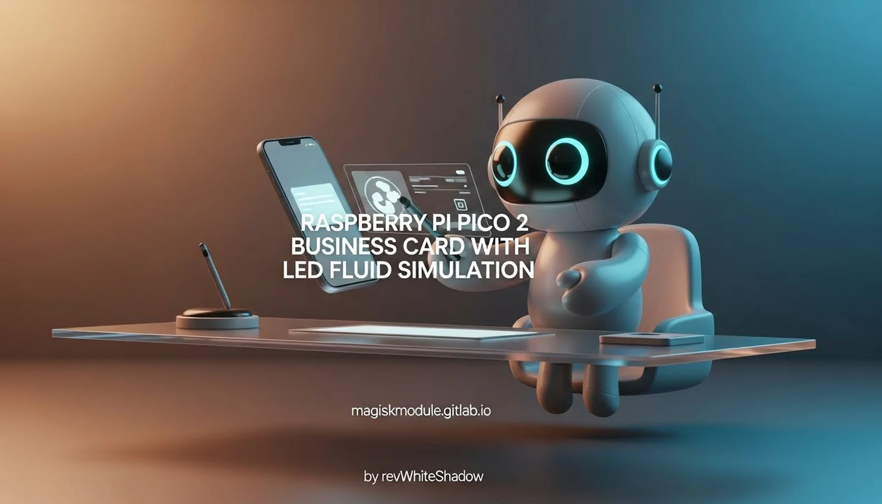 RASPBERRY PI PICO 2 BUSINESS CARD WITH LED FLUID SIMULATION