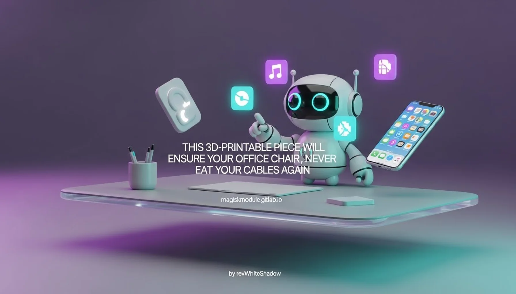 THIS 3D-PRINTABLE PIECE WILL ENSURE YOUR OFFICE CHAIR WILL NEVER EAT YOUR CABLES AGAIN