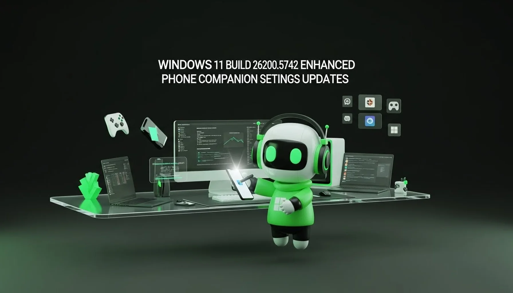 WINDOWS 11 DEV BUILD 26200.5742 ENHANCED PHONE COMPANION SETTINGS UPDATES