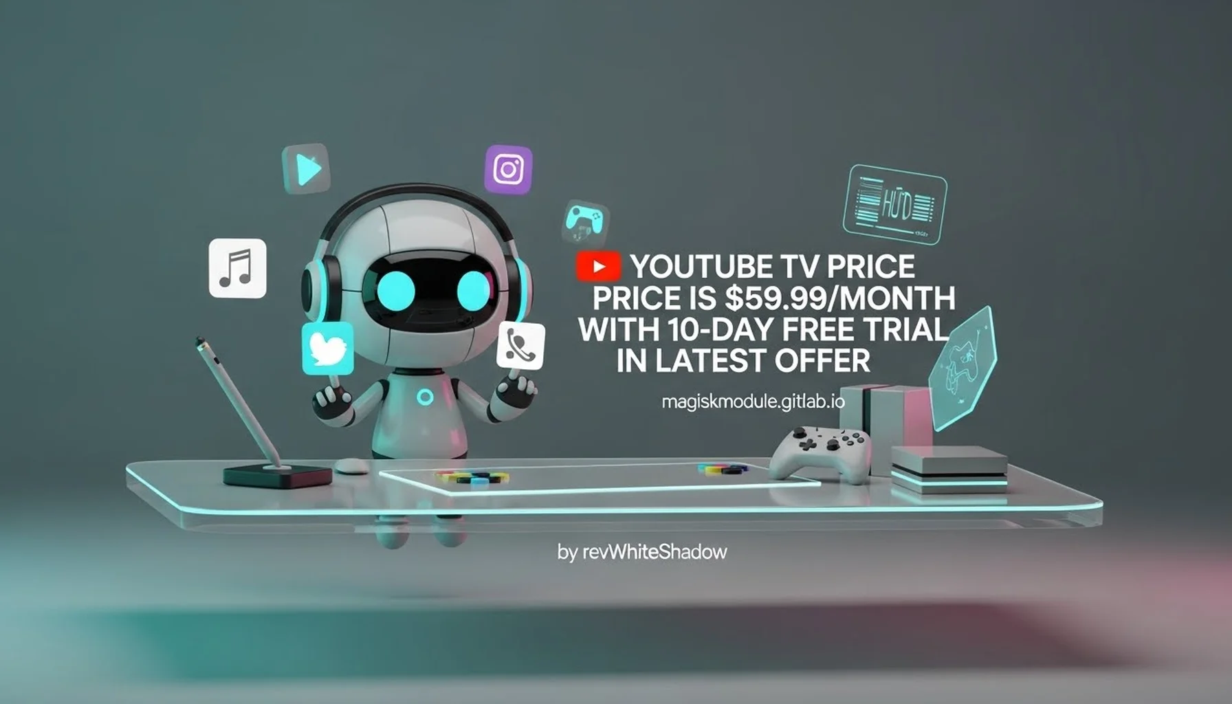 YOUTUBE TV PRICE IS 59.99/MONTH WITH 10-DAY FREE TRIAL IN LATEST OFFER